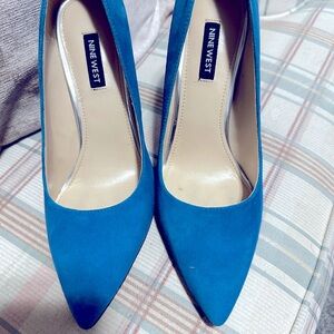 Nine West Women's Blue Suede Pumps